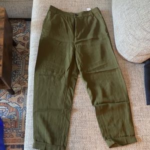 Zara army green ankle dress pants